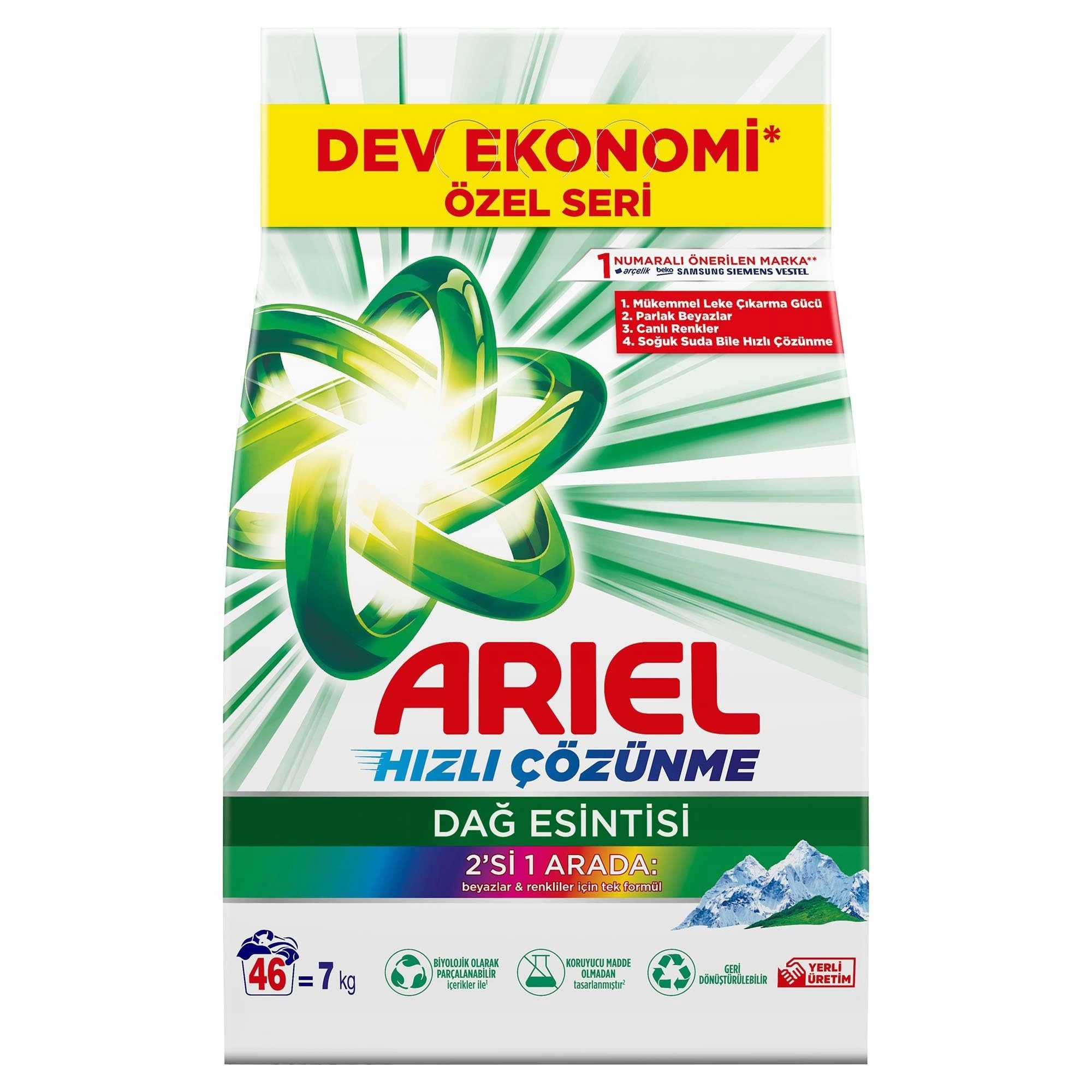Proszek Do Prania Ariel Zapachowy 2w1 Mountain Spring 7 Kg Uniwersalny Proszek Do Prania Ariel Zapachowy 2w1 Mountain Spring 7 Kg Uniwersalny